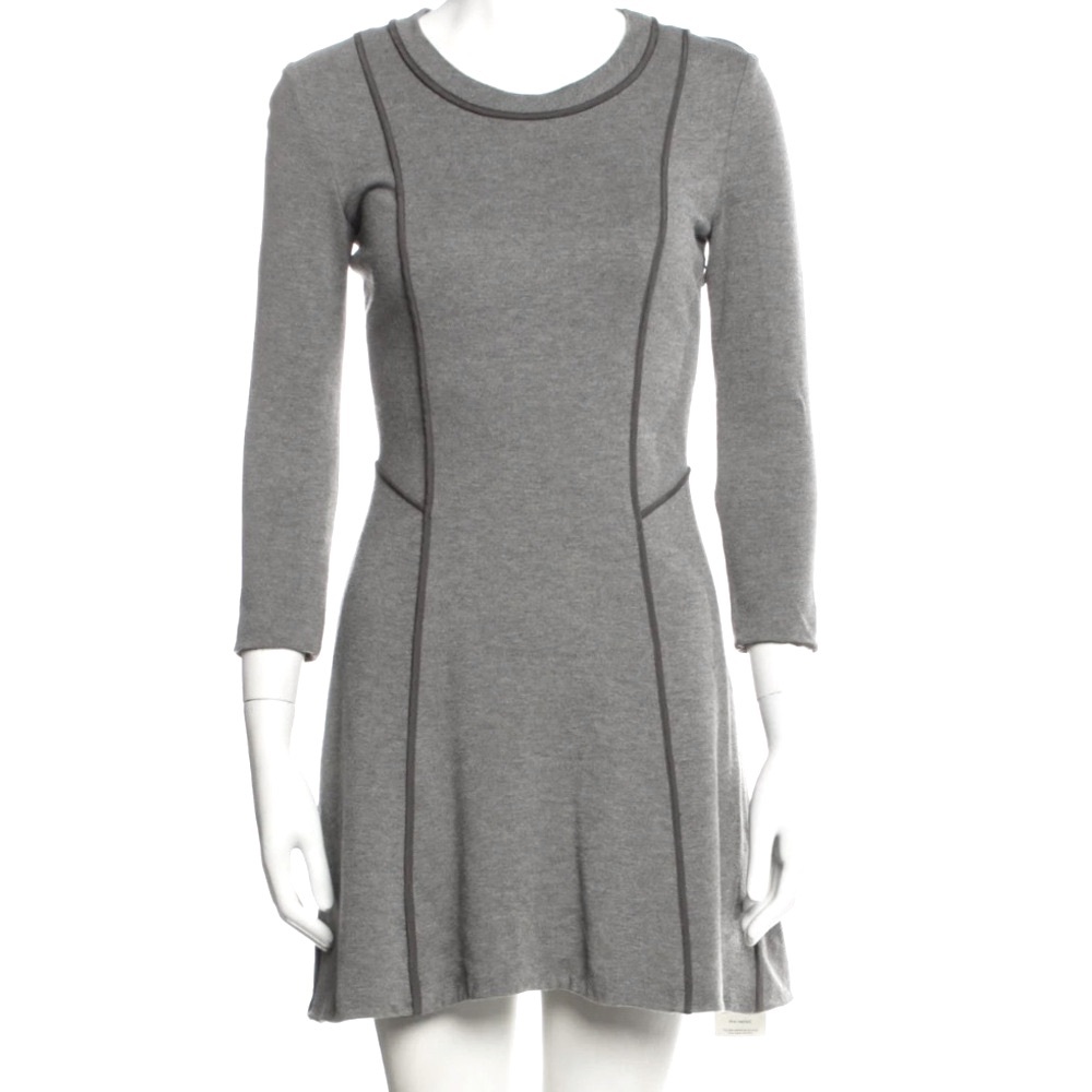 3.1 Phillip Lim Gray Mini Dress with Piping